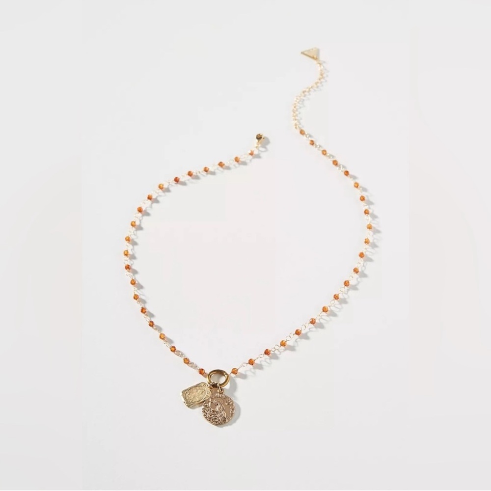 New🌟Serefina-Elegant Beaded Necklace with Bronze Charms
